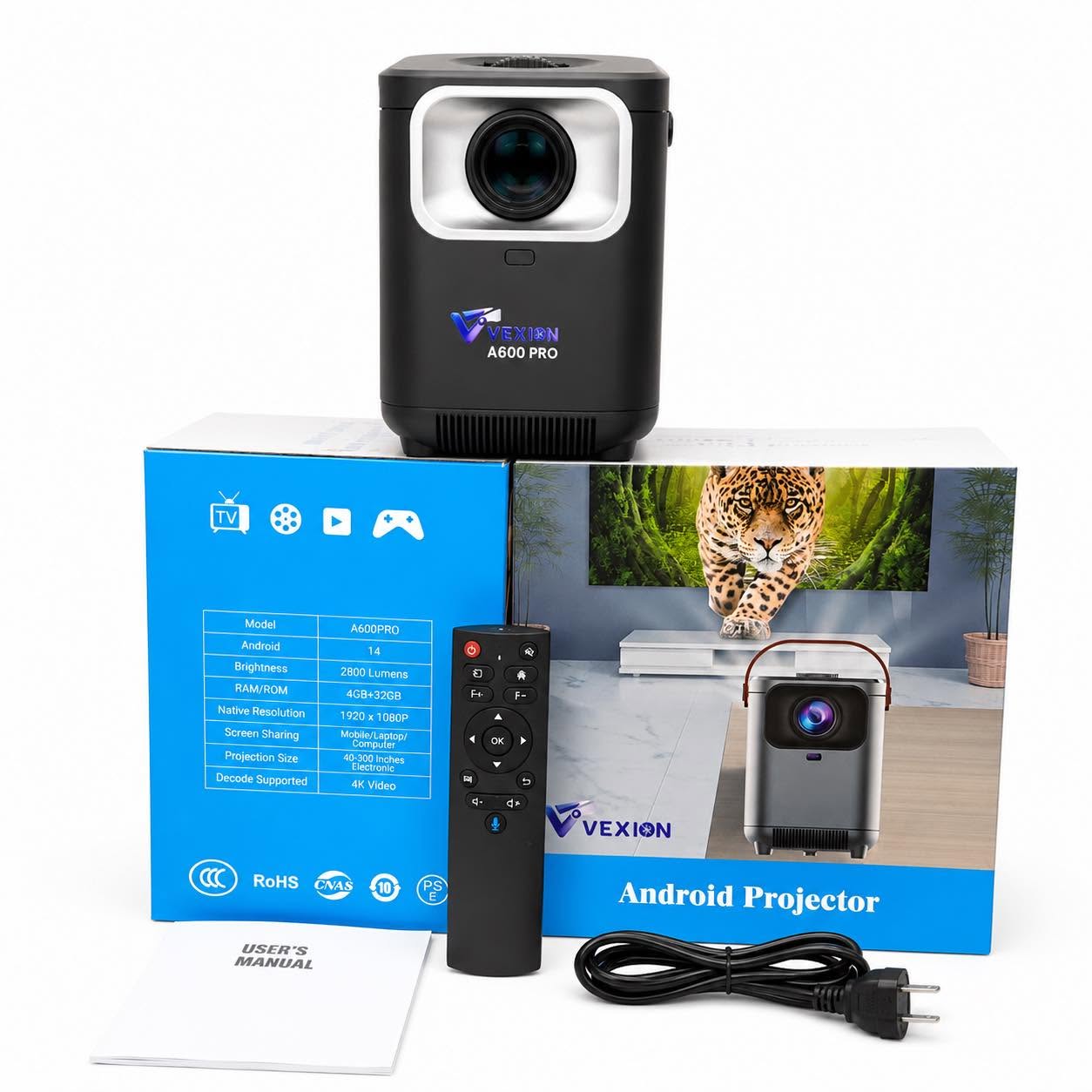 A600 pro Projector Android 14 Ram:4 GB ROM:32 GB