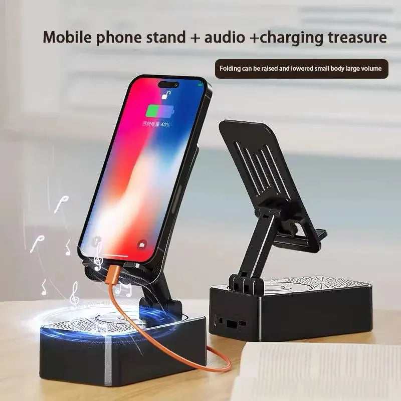 3-in-1 Wireless Speaker, Phone Stand & Power Bank