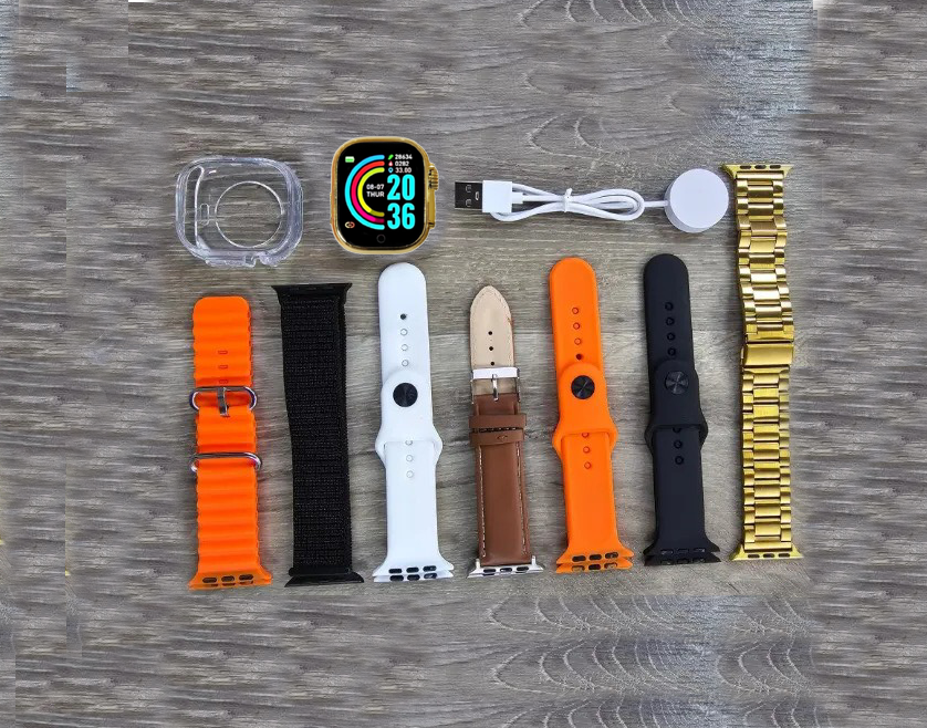 DT 900 Ultra 9 Golden edition Premium smartwatch (বক্সে থাকছে ১টি ঘড়ি, ৭টি বেল্ট, এবং ১টি ওয়াচ কভার।) কিছু সময়ের জন্য অফার