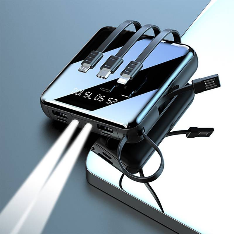 20000 MAH Powerbank with LED Display and All in One Cable set